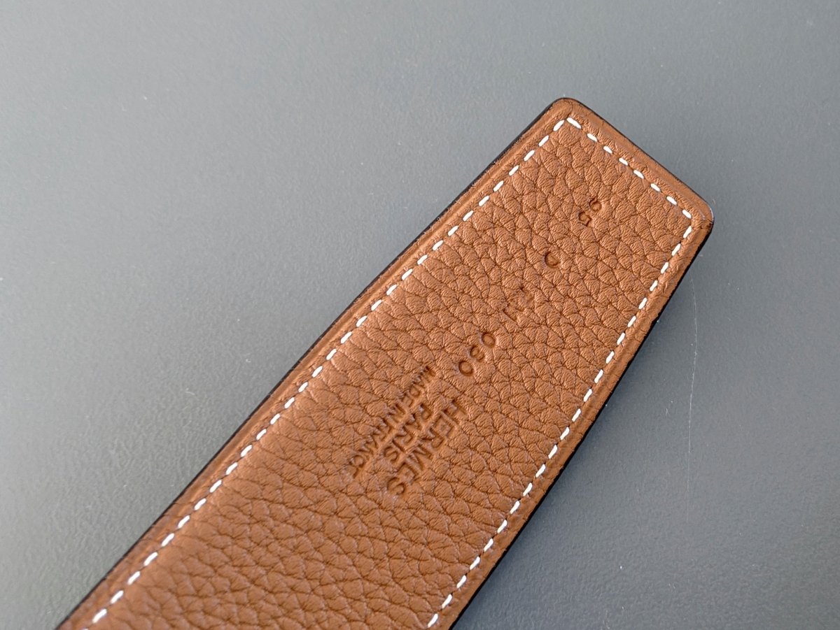 Hermes [126] Noir/Gold Box/Togo Reversible Belt Strap 38 MM, BNWTIB! - poupishop