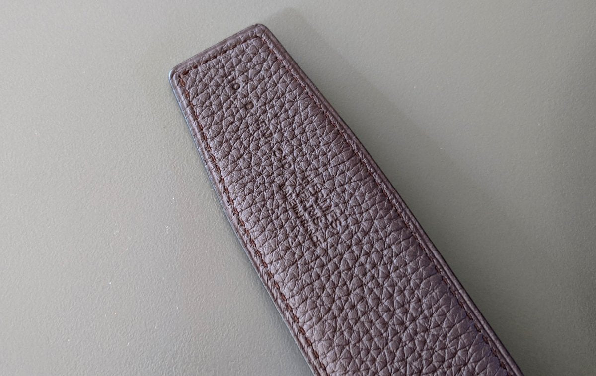 Hermes [127] Chocolat/Noir Togo/Box Reversible Belt Strap 38 MM, BNWTIB! - poupishop