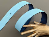 Hermes [128] Bleu Atoll/Colvert Reversible Epsom/Epsom Leather Reversible Strap Belt 42 MM Sz90cm, BNWTIB! - poupishop