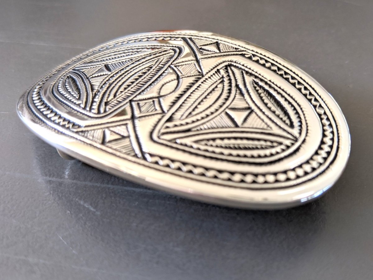 Hermes [13] AG Sterling Silver 925 TOUAREG TANDRIKA Belt Buckle H 32mm, BNIB! - poupishop