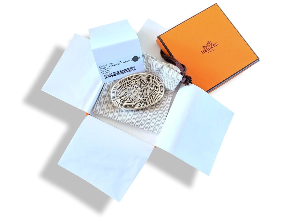 Hermes [13] AG Sterling Silver 925 TOUAREG TANDRIKA Belt Buckle H 32mm, BNIB! - poupishop