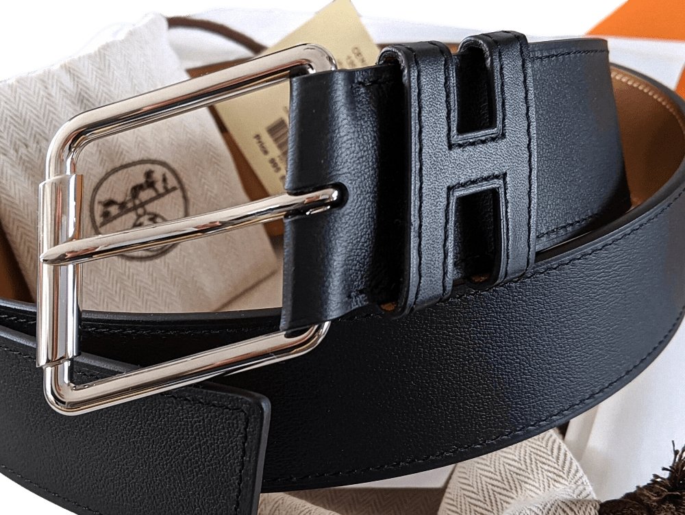 Hermes [135] Noir Sombrero II Calfskin PARTNER Complete Belt 40 MM, BNWTIB! - poupishop