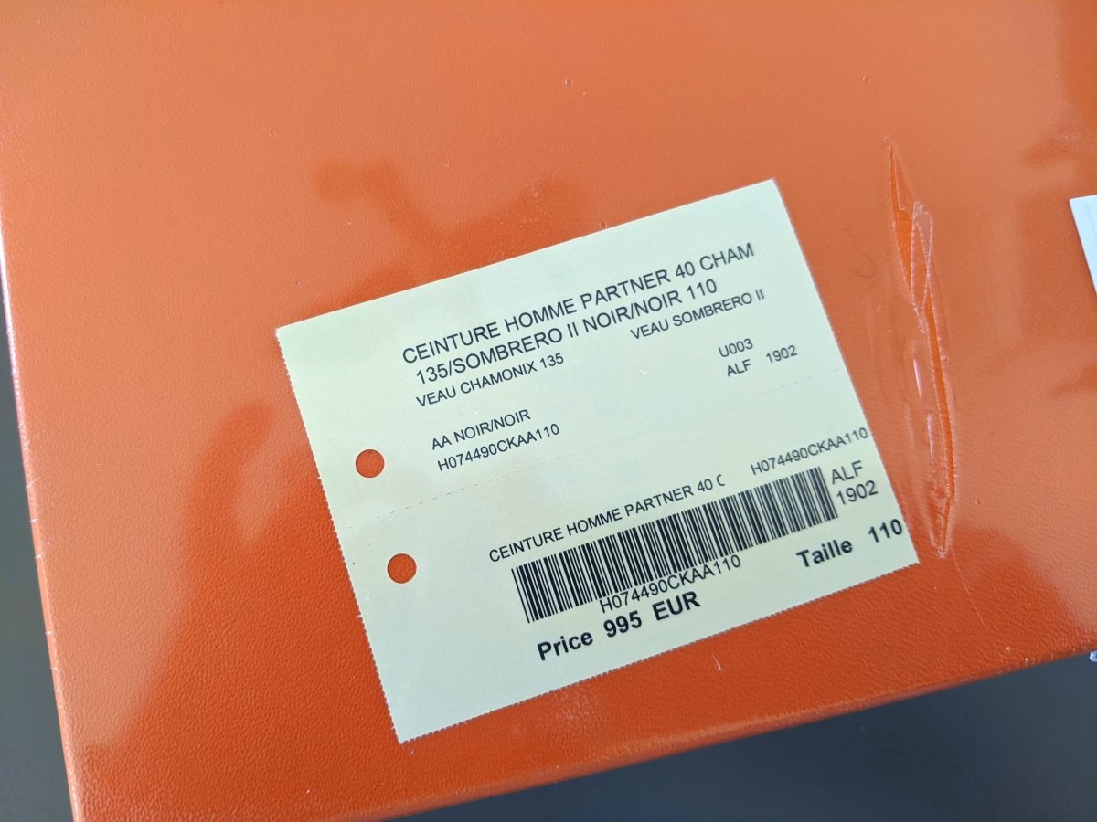 Hermes [135] Noir Sombrero II Calfskin PARTNER Complete Belt 40 MM, BNWTIB! - poupishop