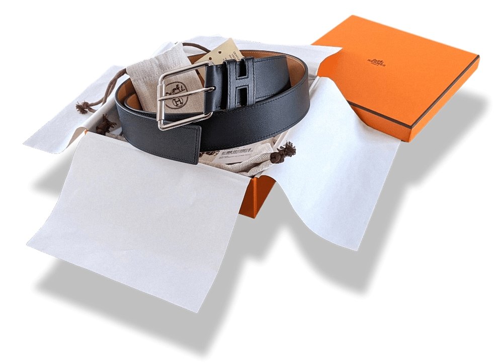 Hermes [135] Noir Sombrero II Calfskin PARTNER Complete Belt 40 MM, BNWTIB! - poupishop