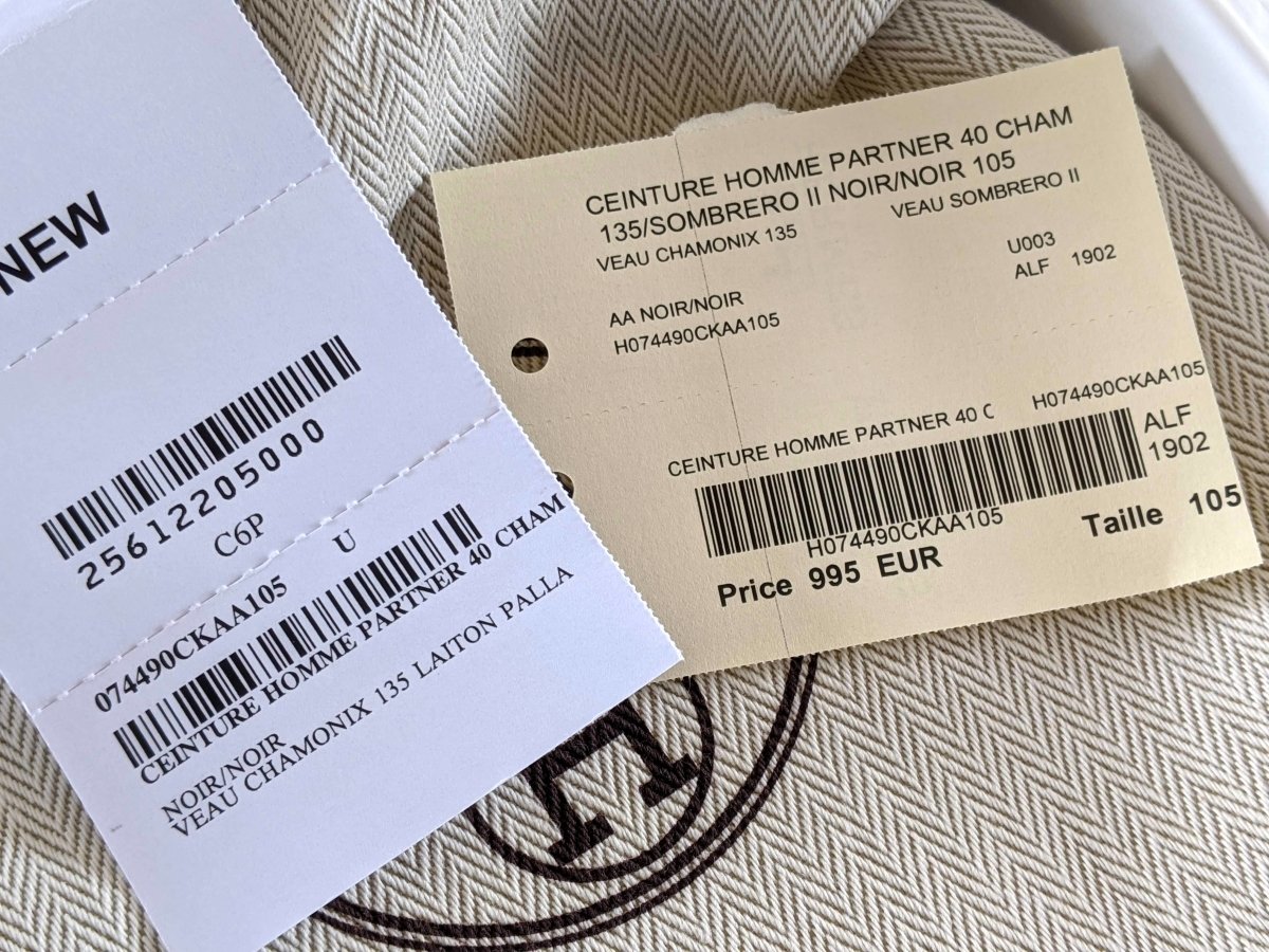 Hermes [135] Noir Sombrero II Calfskin PARTNER Complete Belt 40 MM, BNWTIB! - poupishop