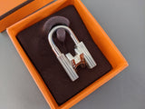 Hermes [136] Sterling Silver 925 Touareg H Padlock Bag Charm Cadenas Key Ring, BNIB! - poupishop