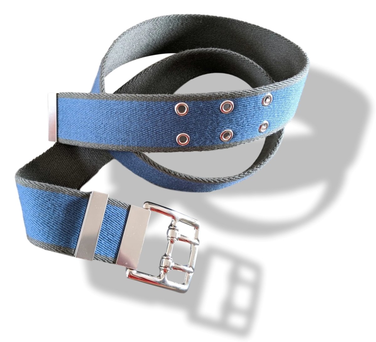 Hermes [137] Unisex Blue/Grey Palladium Woven ETRIVIERE Complete Belt 40 mm, BNIB! - poupishop
