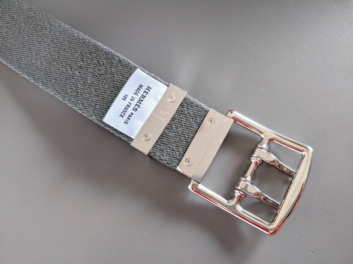 Hermes [137] Unisex Blue/Grey Palladium Woven ETRIVIERE Complete Belt 40 mm, BNIB! - poupishop