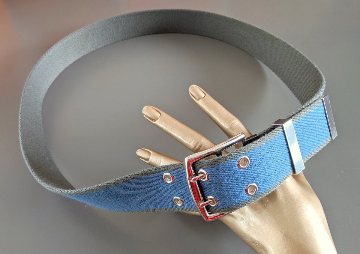 Hermes [137] Unisex Blue/Grey Palladium Woven ETRIVIERE Complete Belt 40 mm, BNIB! - poupishop