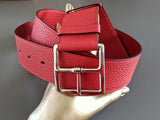 Hermes [141] 2012 Rouge Casaque Supple Taurillon Clemence FEMME ETRIVIERE SOUPLE 45 Complete Belt, BNIB! - poupishop