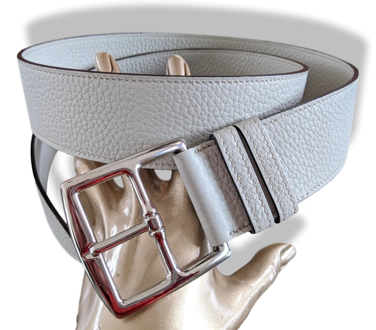 Hermes [142] 2011 Mastique Supple Taurillon Clemence FEMME ETRIVIERE SOUPLE 45 Complete Belt, BNIB! - poupishop