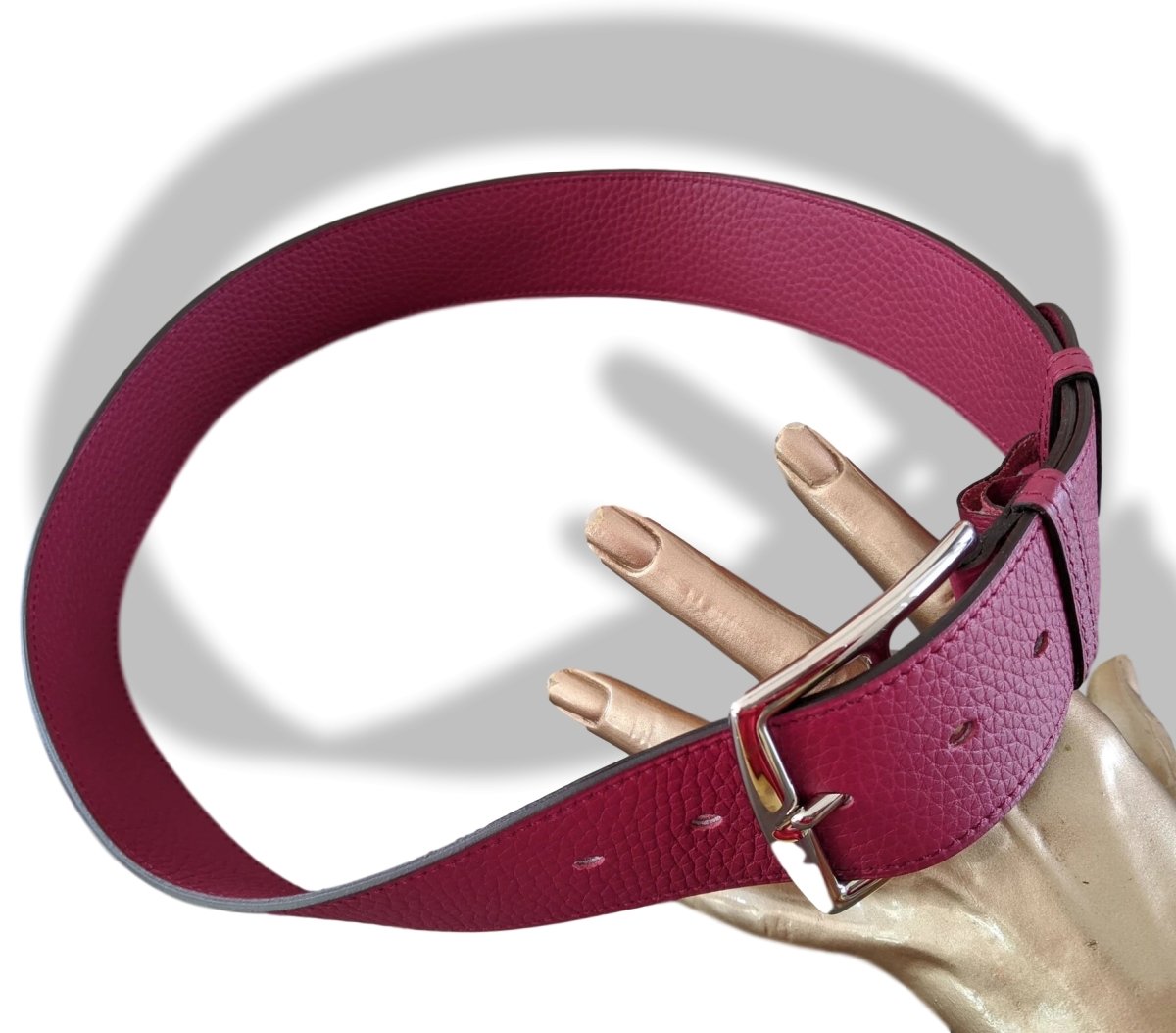 Hermes [143] 2011 Rouge Grenat Supple Taurillon Clemence FEMME ETRIVIERE SOUPLE 45 Complete Belt, BNIB! - poupishop