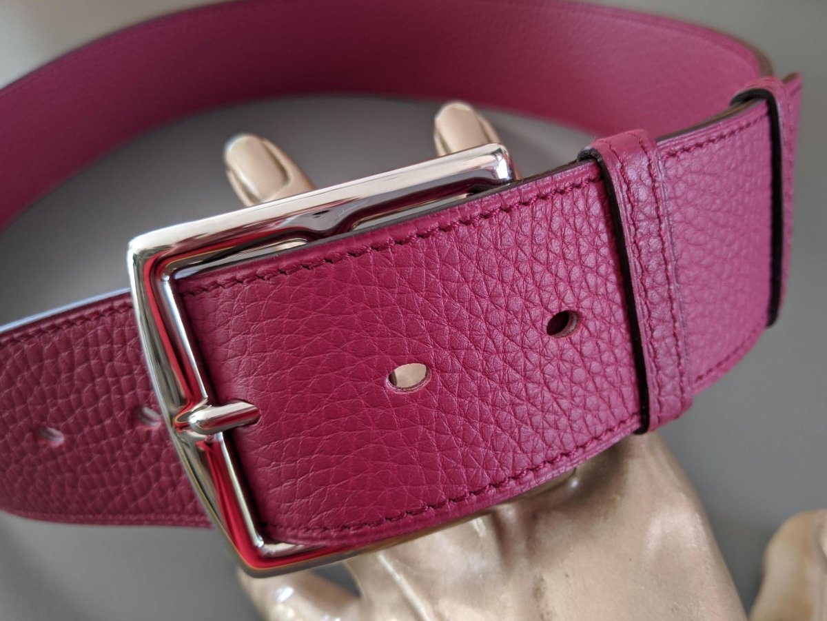 Hermes [143] 2011 Rouge Grenat Supple Taurillon Clemence FEMME ETRIVIERE SOUPLE 45 Complete Belt, BNIB! - poupishop