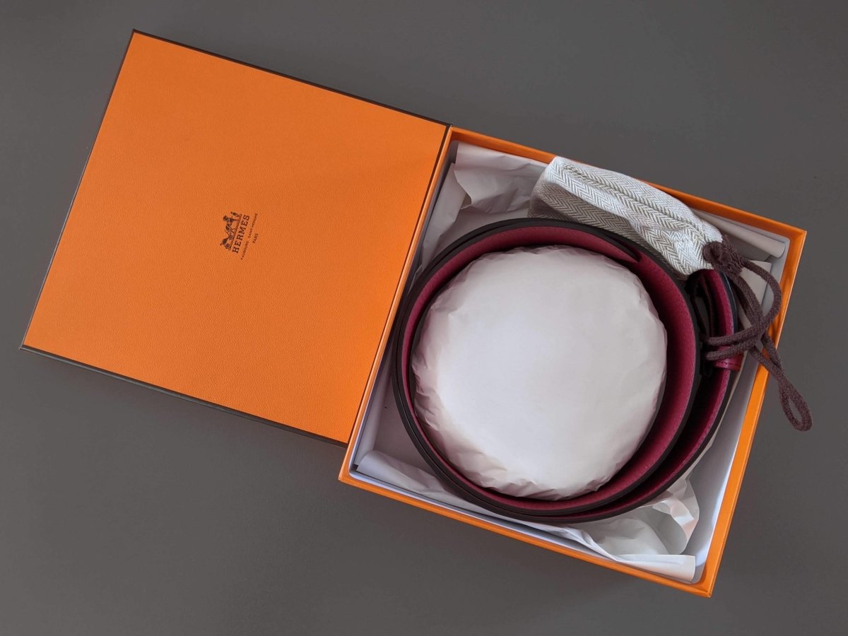 Hermes [143] 2011 Rouge Grenat Supple Taurillon Clemence FEMME ETRIVIERE SOUPLE 45 Complete Belt, BNIB! - poupishop