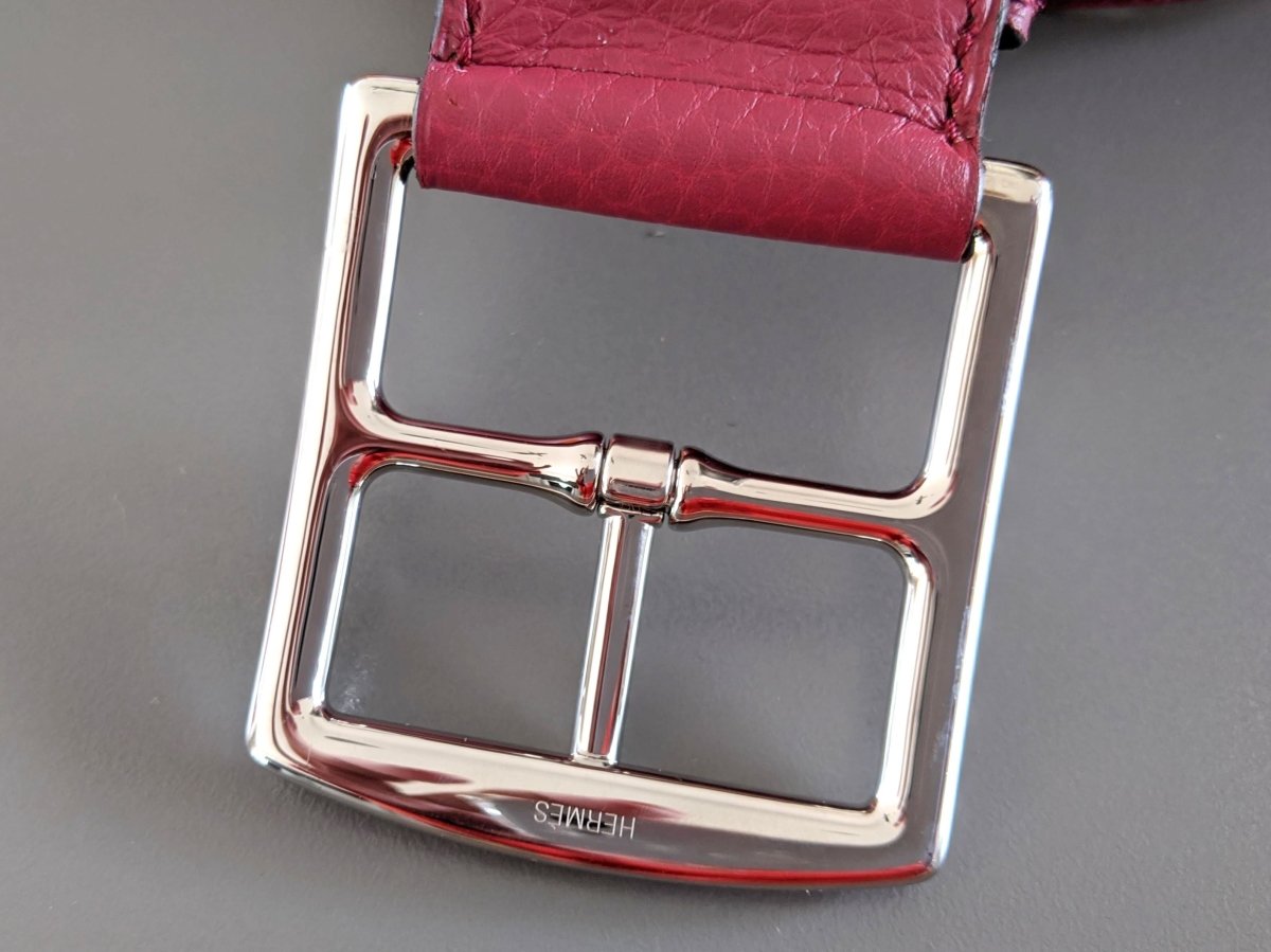 Hermes [143] 2011 Rouge Grenat Supple Taurillon Clemence FEMME ETRIVIERE SOUPLE 45 Complete Belt, BNIB! - poupishop