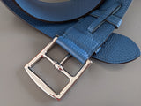 Hermes [144] 2012 Bleu de Prusse Supple Taurillon Clemence FEMME ETRIVIERE SOUPLE 45 Complete Belt, BNIB! - poupishop