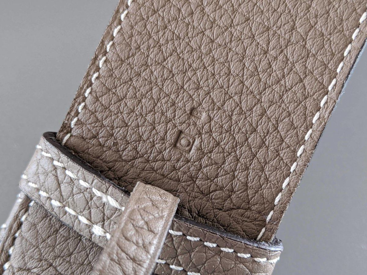 Hermes [145] 2012 Etoupe Supple Taurillon Clemence FEMME ETRIVIERE SOUPLE 45 Complete Belt, BNIB! - poupishop
