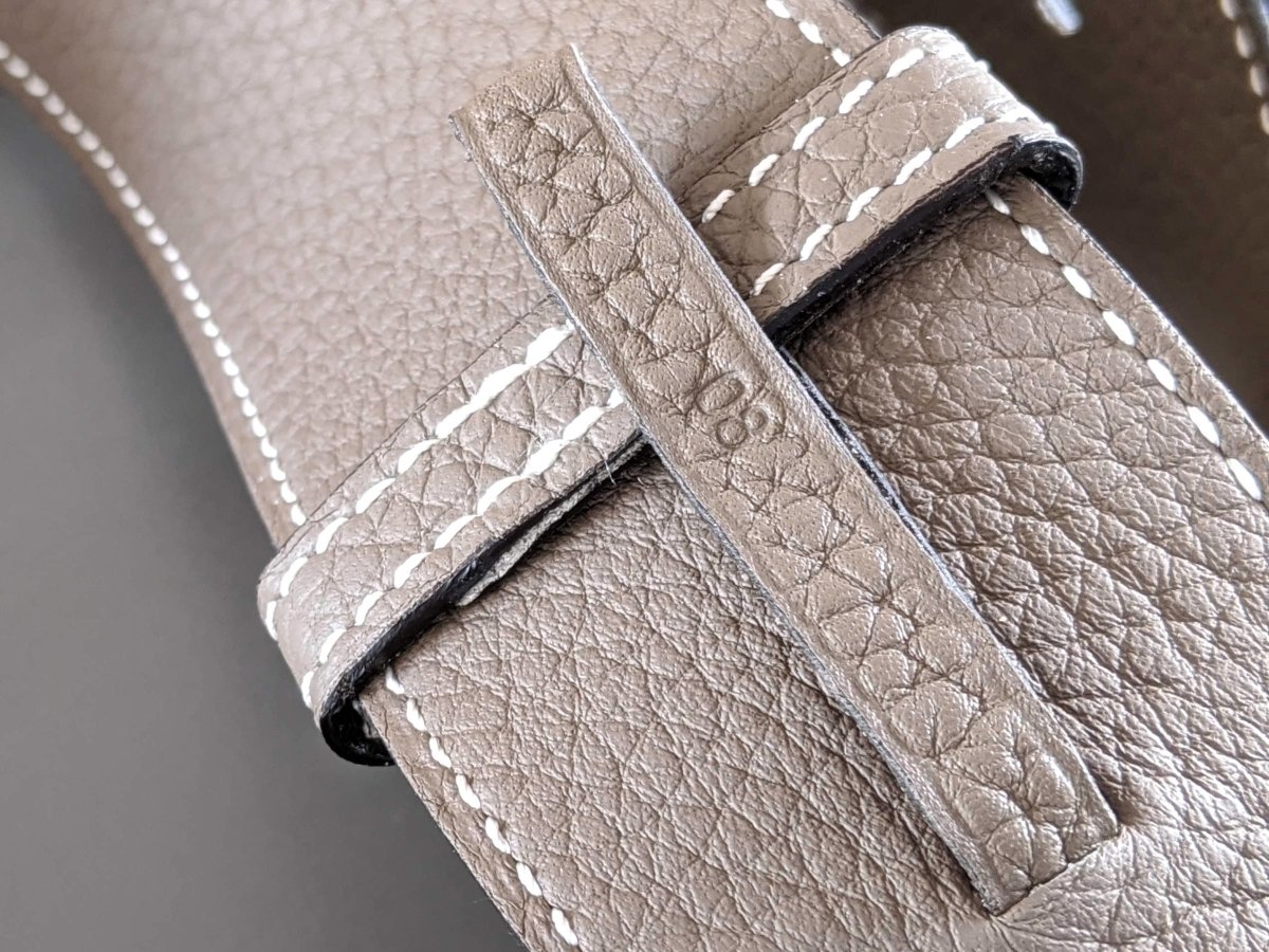 Hermes [145] 2012 Etoupe Supple Taurillon Clemence FEMME ETRIVIERE SOUPLE 45 Complete Belt, BNIB! - poupishop