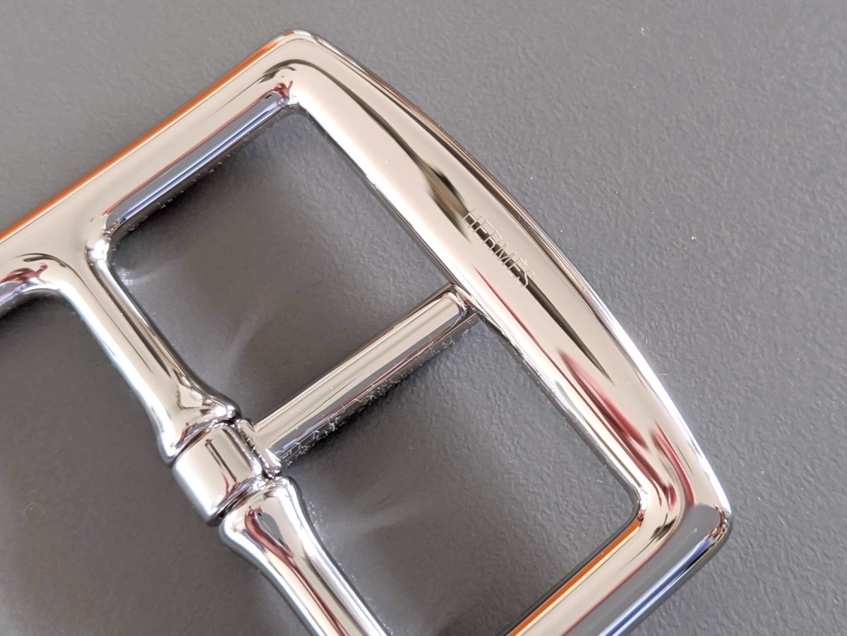 Hermes [147] 2011 White Gold Supple Taurillon Clemence FEMME ETRIVIERE SOUPLE 45 Complete Belt, BNIB! - poupishop