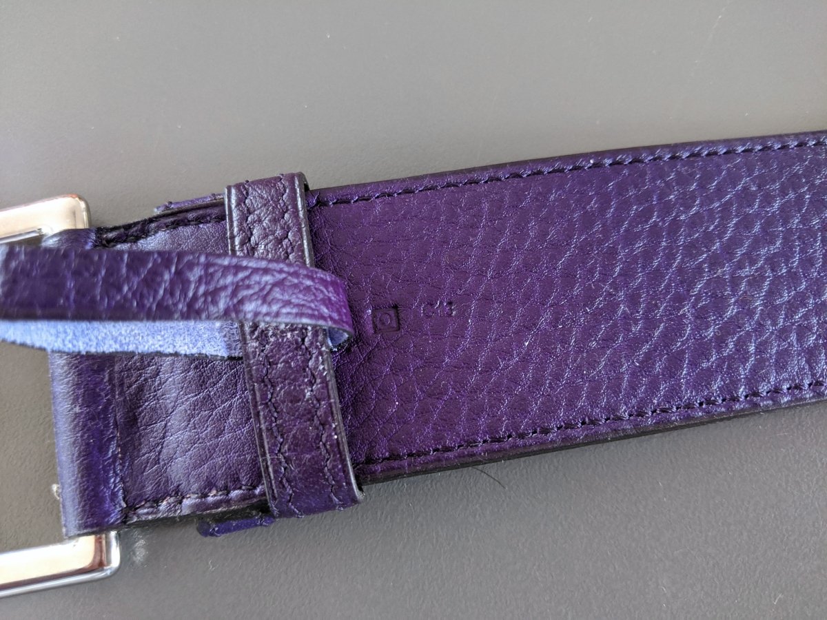 Hermes [148] 2011 Purple Gold Supple Taurillon Clemence FEMME ETRIVIERE SOUPLE 45 Complete Belt, BNIB! - poupishop