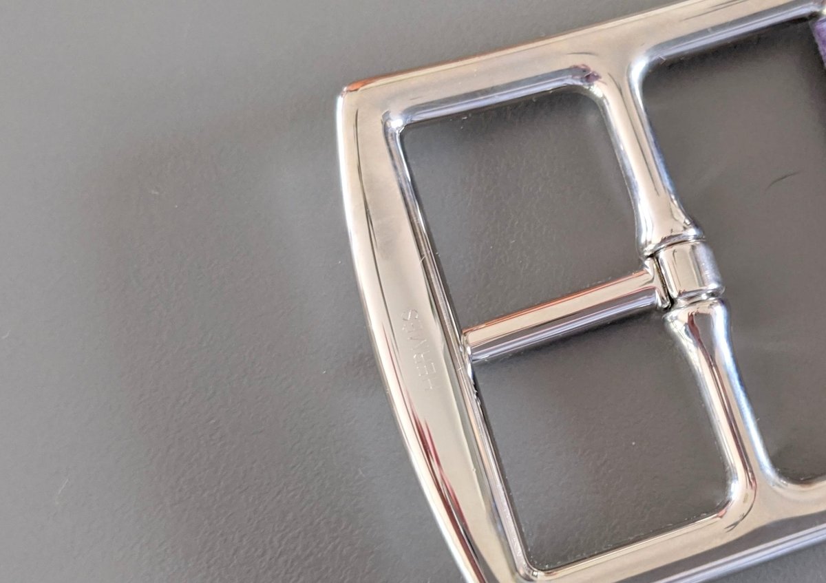 Hermes [148] 2011 Purple Gold Supple Taurillon Clemence FEMME ETRIVIERE SOUPLE 45 Complete Belt, BNIB! - poupishop