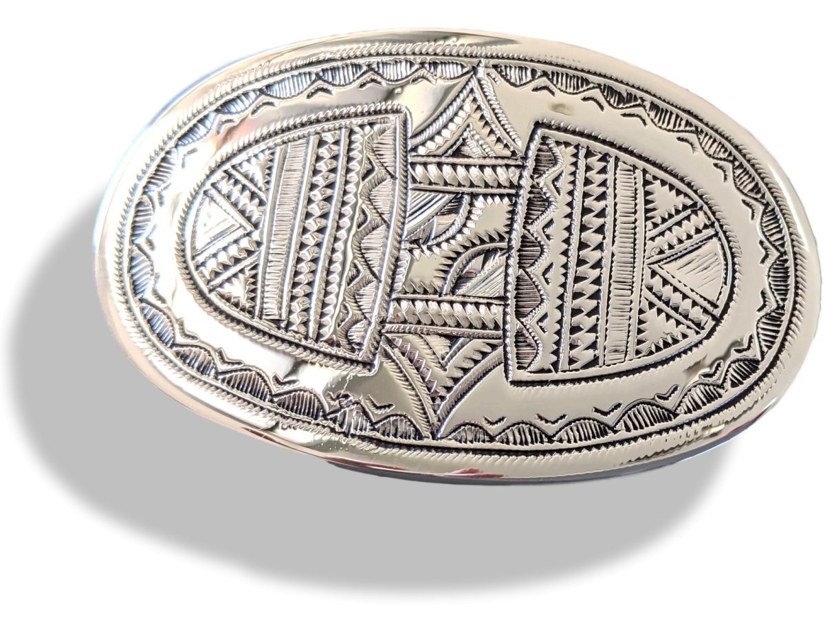 Hermes [15] AG Sterling Silver 925 TOUAREG TANDRIKA Belt Buckle H 32mm, BNIB! - poupishop