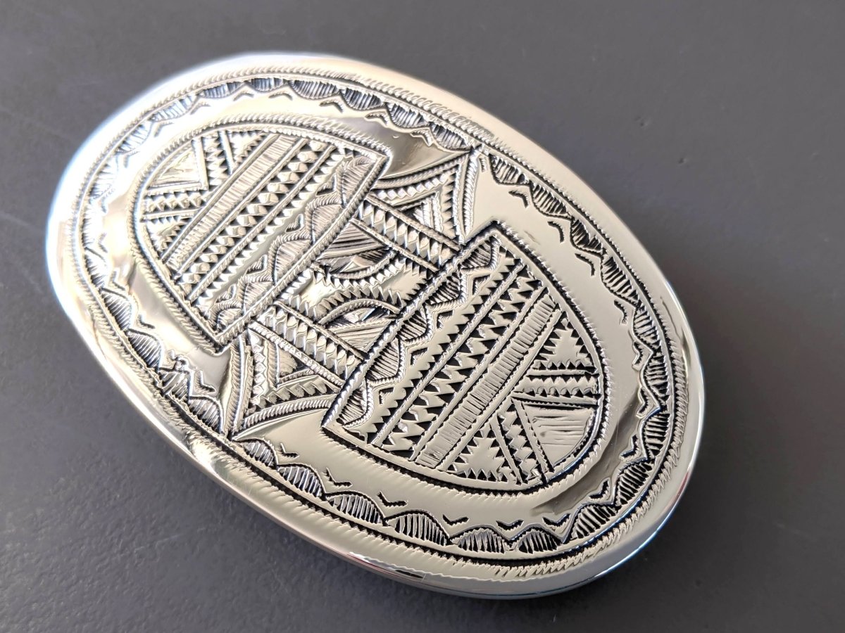 Hermes [15] AG Sterling Silver 925 TOUAREG TANDRIKA Belt Buckle H 32mm, BNIB! - poupishop