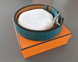 Hermes [150] 2013 Green Malachite Unisex Taurillon Clemence ETRIVIERE 40 Complete Belt, BNWIB! - poupishop