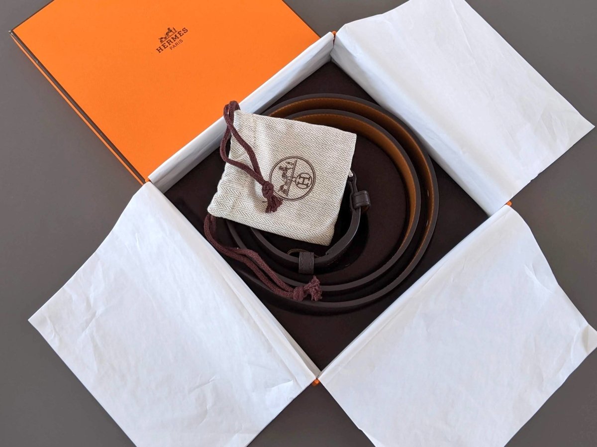 Hermes [150bis] 2012 Brown Unisex Taurillon Clemence ETRIVIERE 40 Complete Belt, BNIB!