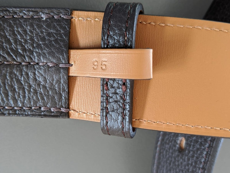 Hermes [150bis] 2012 Brown Unisex Taurillon Clemence ETRIVIERE 40 Complete Belt, BNIB!