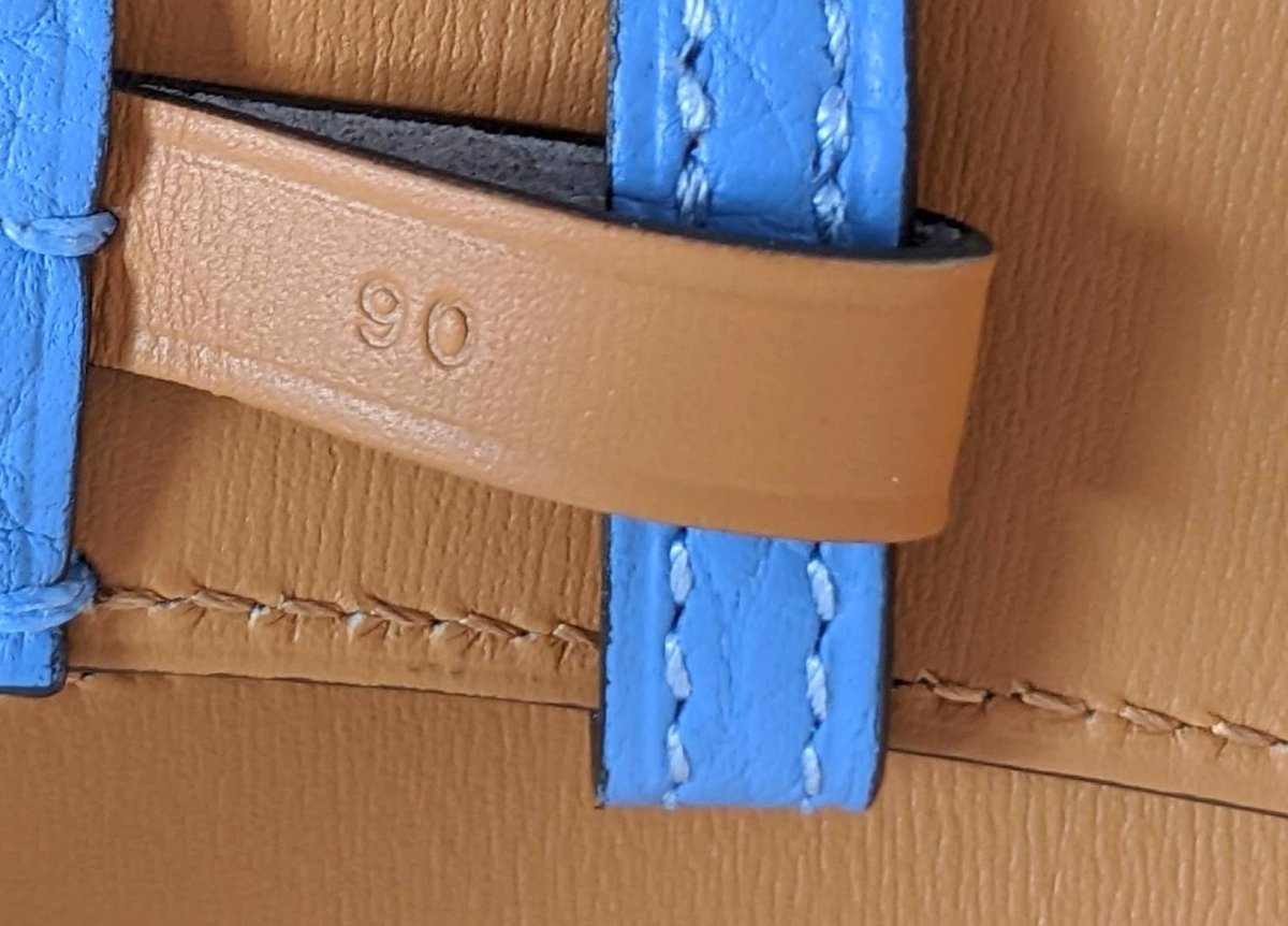 Hermes [152] Unisex Bleu Paradis Taurillon Clemence ETRIVIERE 32 Complete Belt, BNIB! - poupishop
