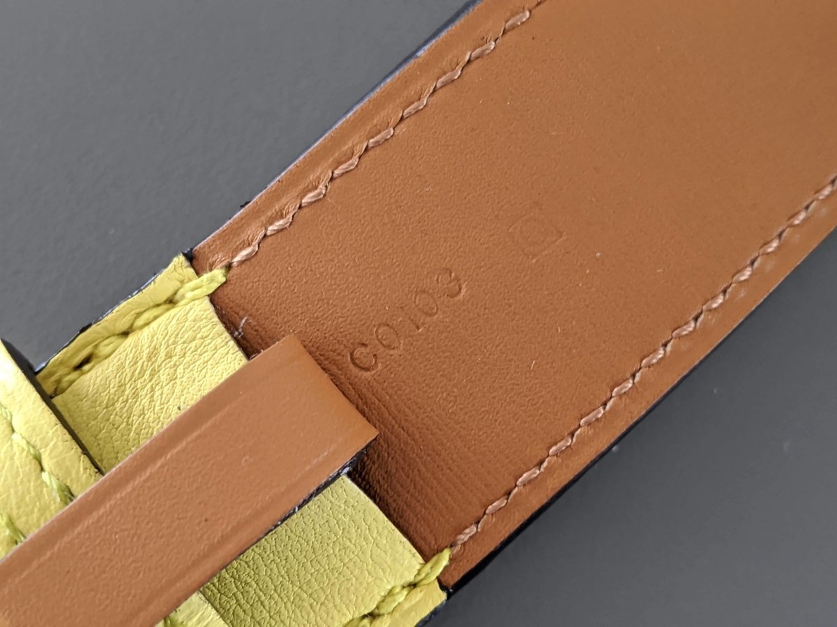 Hermes [153] 2013 Unisex Soufre Yellow Sulfur Casual Swilft Calfskin ETRIVIERE 32 Complete Belt, BNIB! - poupishop