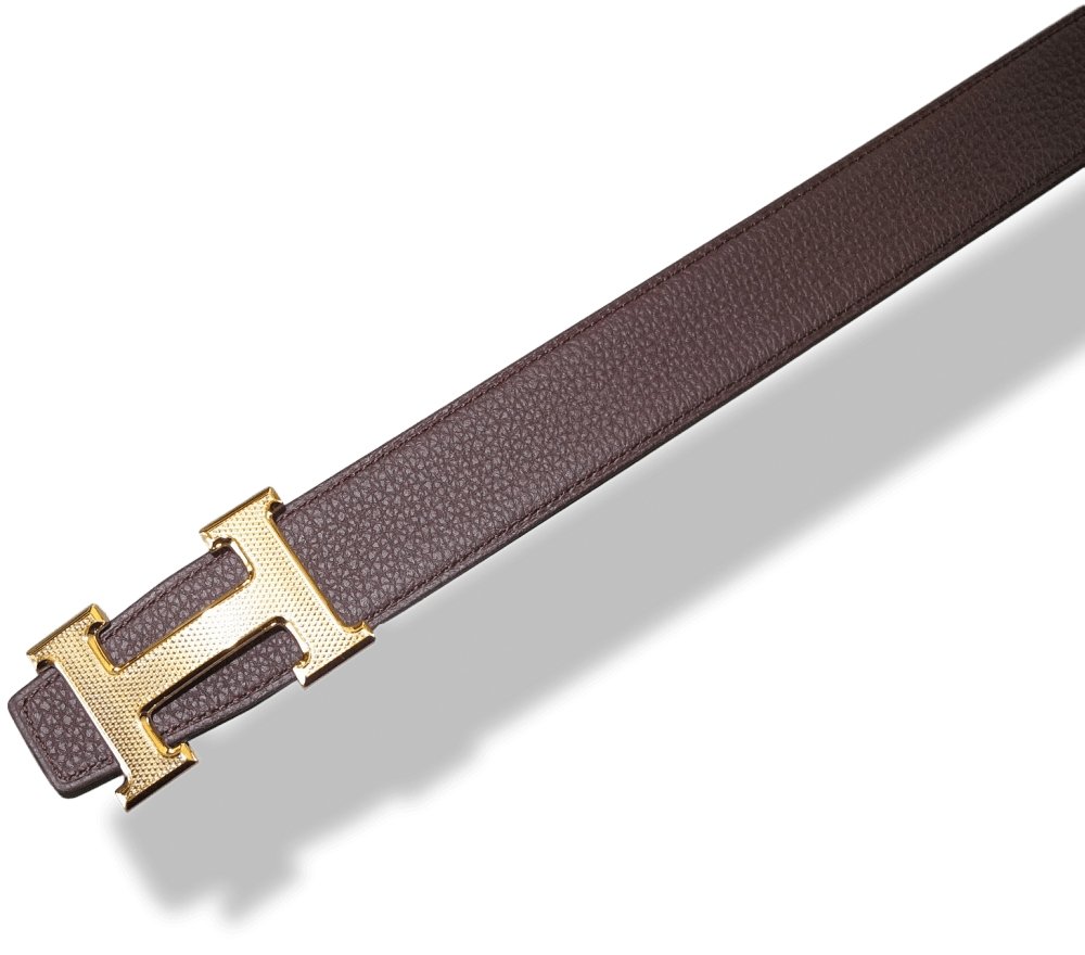 Hermes [154] Noir/Chocolat Veau Box/Togo Reversible Leather Strap Belt 32 mm, BNIB! - poupishop