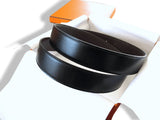 Hermes [154] Noir/Chocolat Veau Box/Togo Reversible Leather Strap Belt 32 mm, BNIB! - poupishop