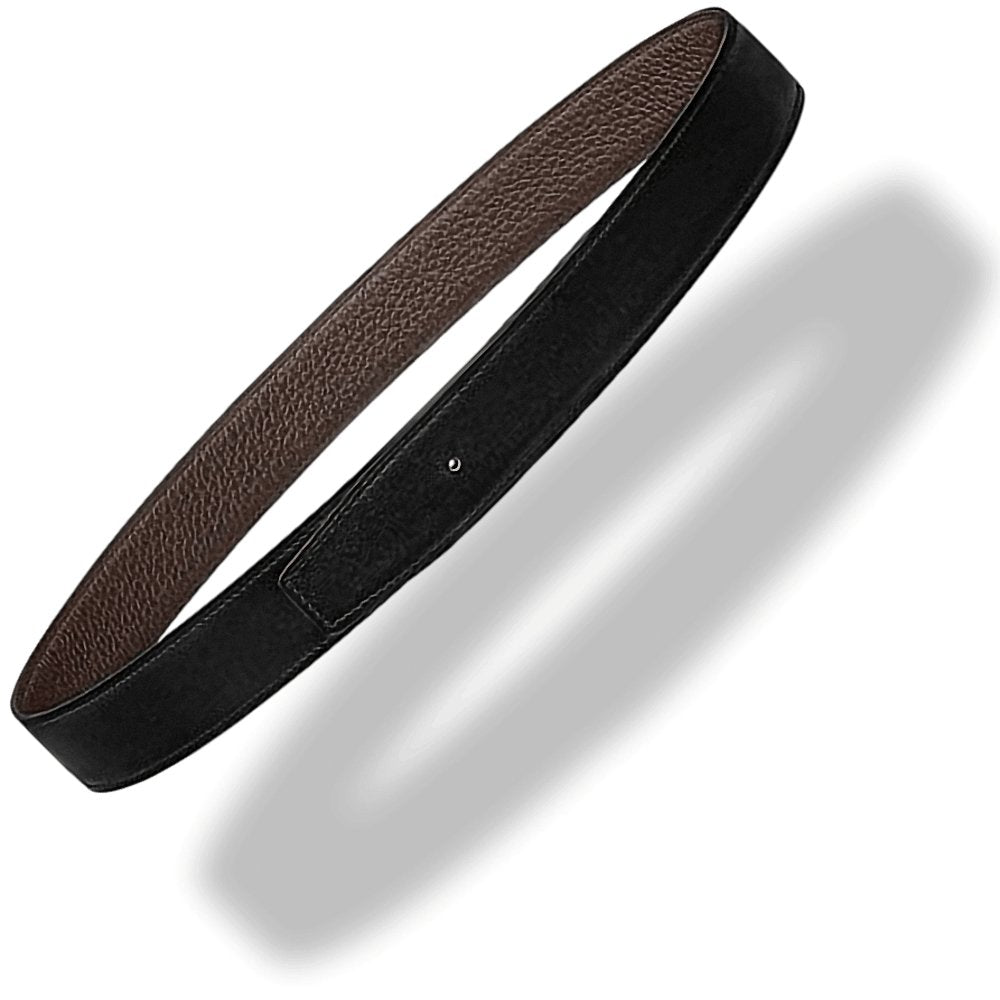 Hermes [154] Noir/Chocolat Veau Box/Togo Reversible Leather Strap Belt 32 mm, BNIB! - poupishop