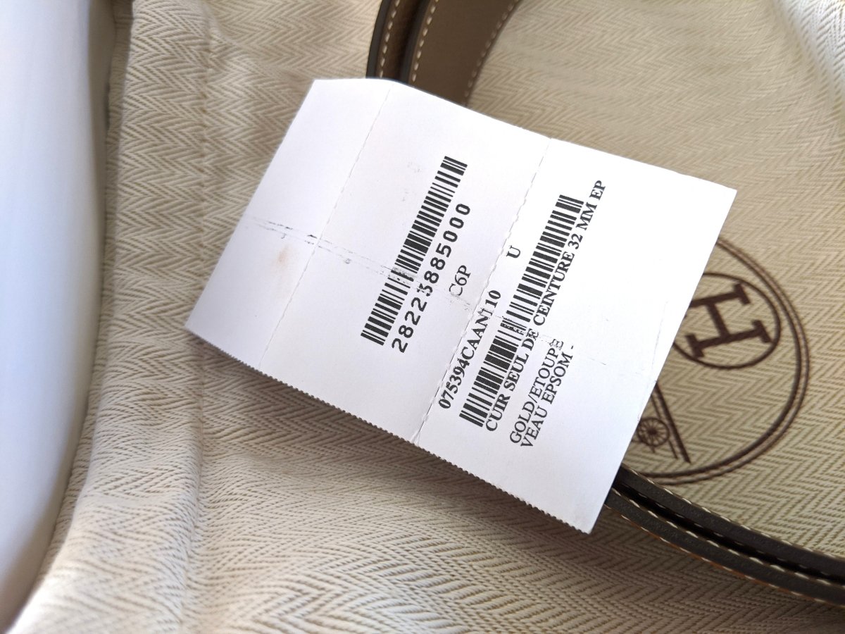 Hermes [157] Gold/Etoupe Epsom Reversible Leather Strap Belt 32 mm, BNIB! - poupishop