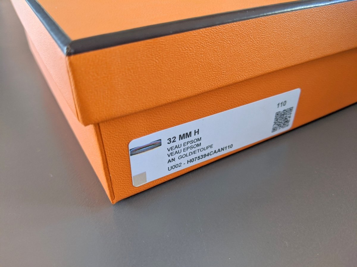 Hermes [157] Gold/Etoupe Epsom Reversible Leather Strap Belt 32 mm, BNIB! - poupishop