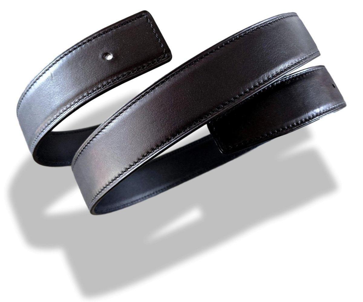 Hermes [158] Noir/Noir Veau Swift Reversible Leather Strap Belt 32 mm, BNIB! - poupishop