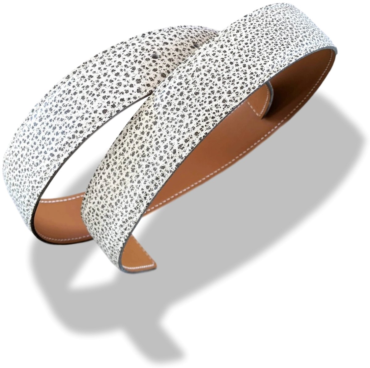 Hermes [161] 2000 Blanc/Naturel Buffle Skipper 101/Chamonix Reversible Leather Strap Belt 32 mm Sz70, BNIB! - poupishop