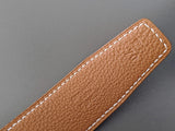 Hermes [162] 2000s Noir/Gold Veau Box/Togo Reversible Leather Strap Belt 32 mm, BNIB! - poupishop