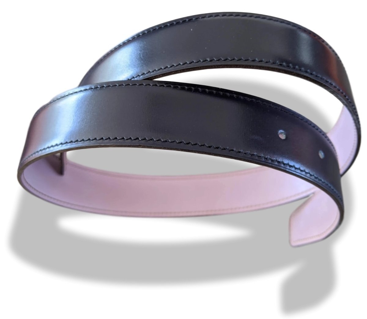 Hermes [163] 2001 Indigo/Mauve Pale Reversible Box/Box Nepal Leather Strap Belt 32 mm, BNIB! - poupishop