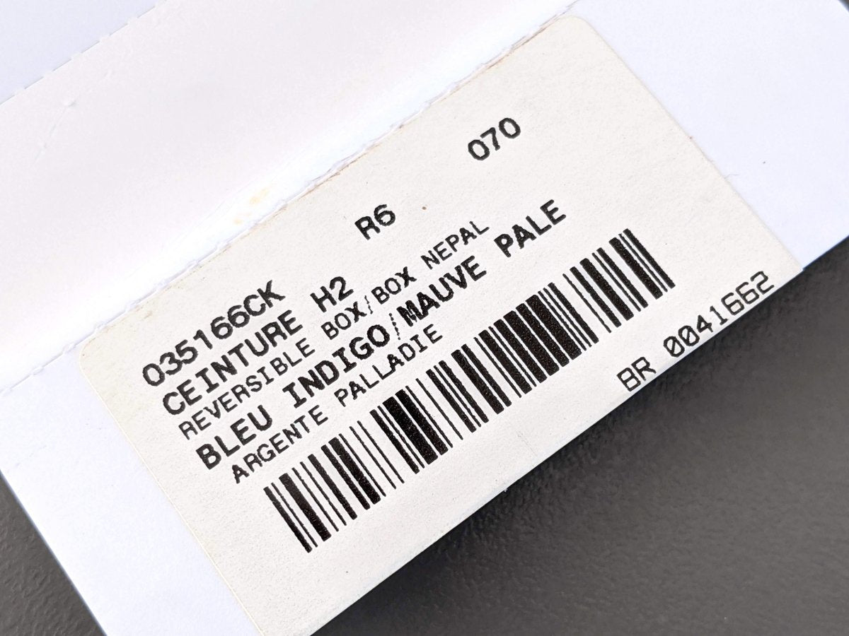 Hermes [163] 2001 Indigo/Mauve Pale Reversible Box/Box Nepal Leather Strap Belt 32 mm, BNIB! - poupishop