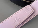 Hermes [163] 2001 Indigo/Mauve Pale Reversible Box/Box Nepal Leather Strap Belt 32 mm, BNIB! - poupishop