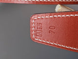 Hermes [164] 1997 Brun-Rouge/Noir Reversible Box/Box Leather Strap Belt 32 mm, Box! - poupishop