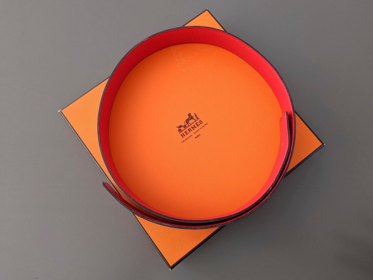 Hermes [168] 1999 Rouge-Rose Vif/Grey Reversible Box/Gulliver Leather Strap Belt 32 mm, NIB! - poupishop