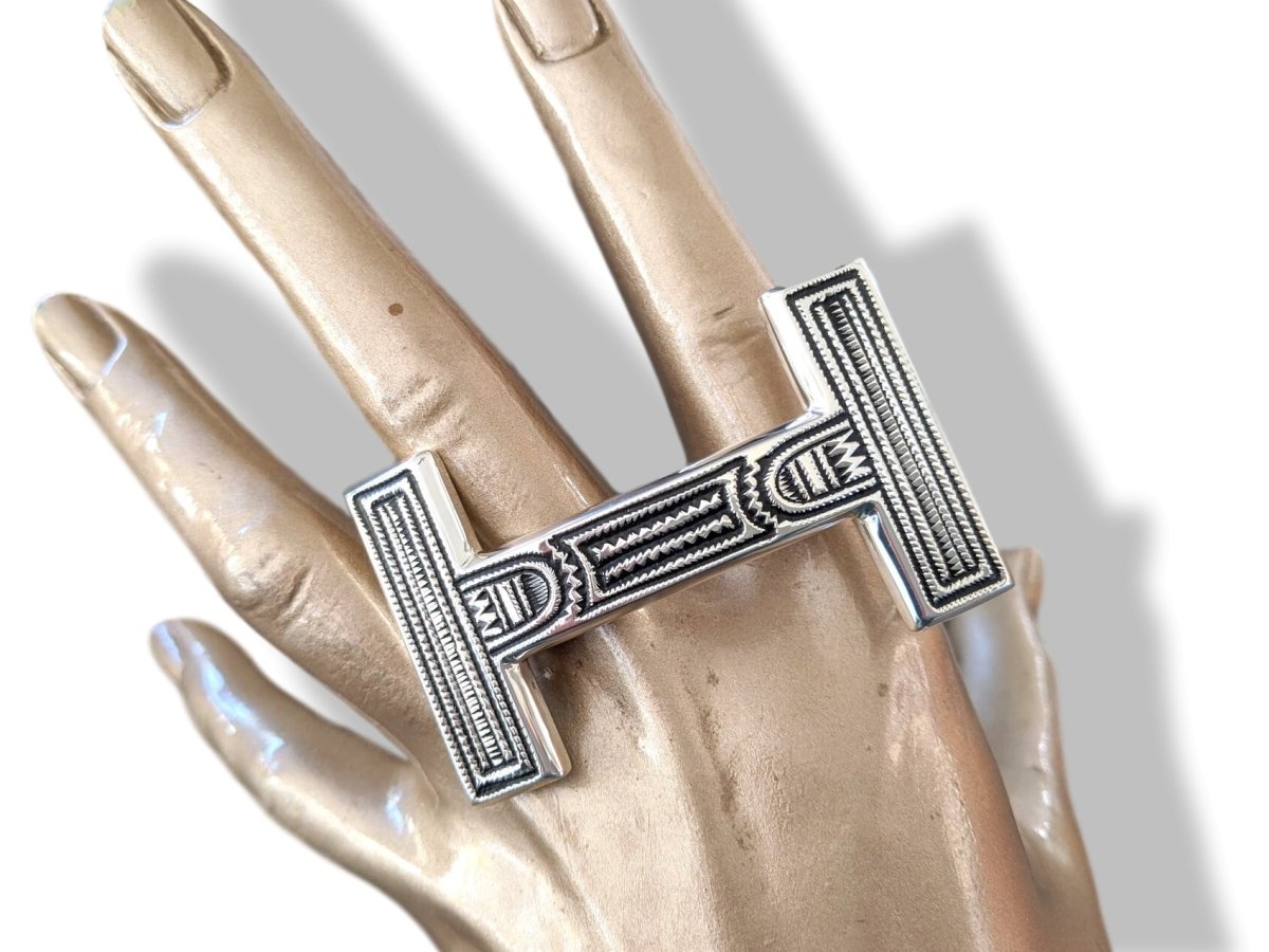 Hermes [17] AG Sterling Silver 925 TOUAREG H Belt Buckle H 32 mm, BNIB! - poupishop