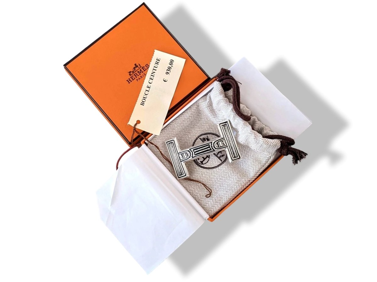 Hermes [17] AG Sterling Silver 925 TOUAREG H Belt Buckle H 32 mm, BNIB! - poupishop