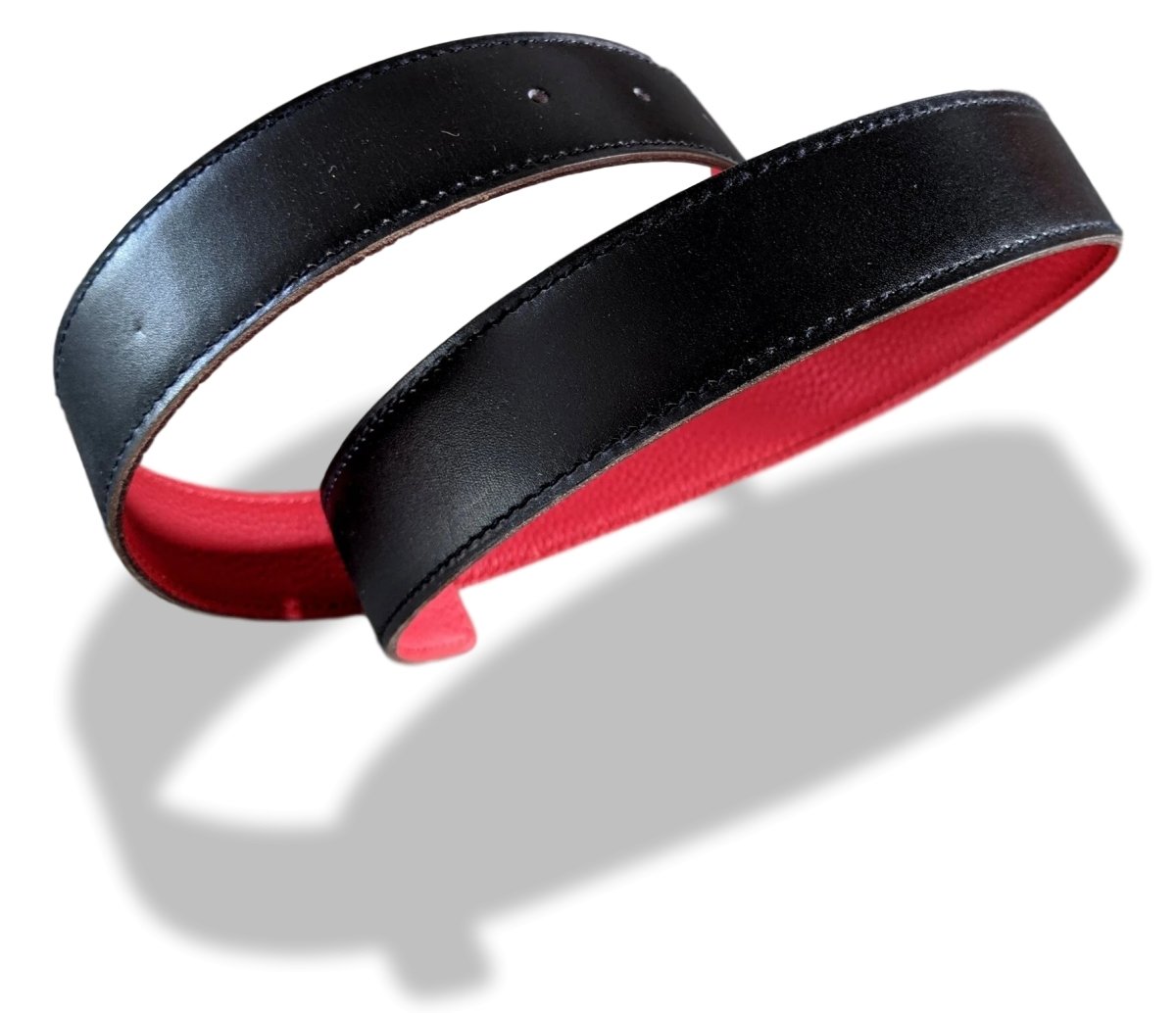 Hermes [178] 2001 Noir/Rouge Vermillon Reversible Box/Togo Leather Strap Belt 32 mm, BNIB! - poupishop