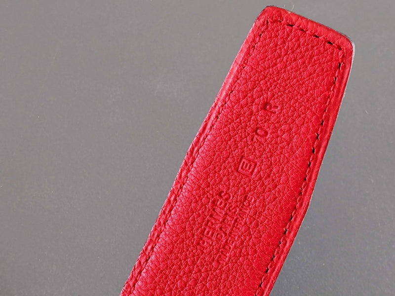 Hermes [178] 2001 Noir/Rouge Vermillon Reversible Box/Togo Leather Strap Belt 32 mm, BNIB! - poupishop