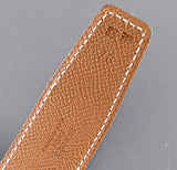 Hermes [179] 2000 Marine/Gold Reversible Box/Epsom Leather Strap Belt 32 mm, BNIB! - poupishop